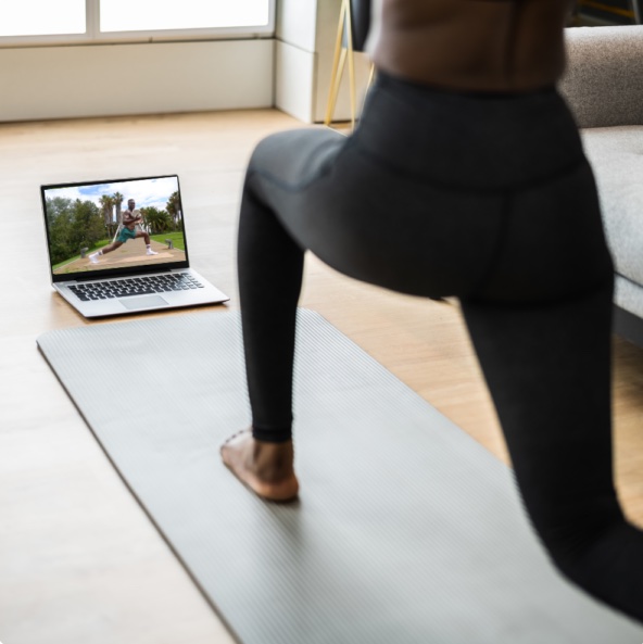 Following a Flow Training module at home from a laptop